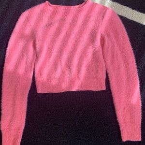 Fuzzy pink Urban Outfitters sweater. Size: Small